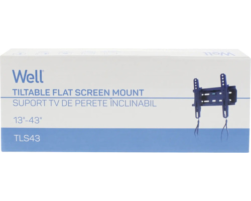 Suport de perete înclinabil Well pentru ecran plat, pentru ecrane de 13 până la 43 inch
