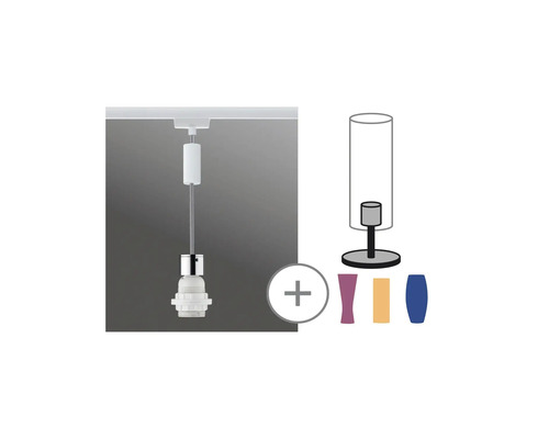 Lumină suspendată cu elemente decorative interschimbabile