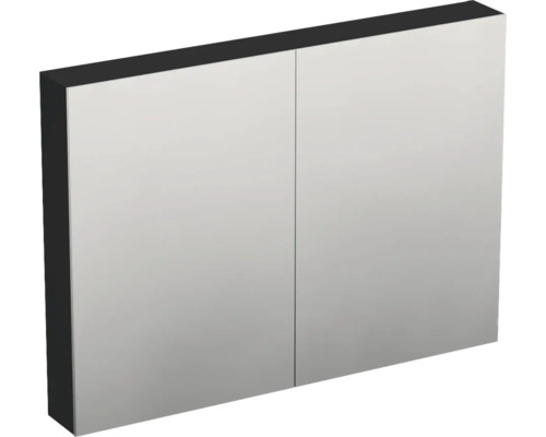 Dulap baie cu oglindă Jungborn TRENTA 100x72 cm PAL negru-maro 2 uşi Dulap cu oglindă cu două uși pentru baie