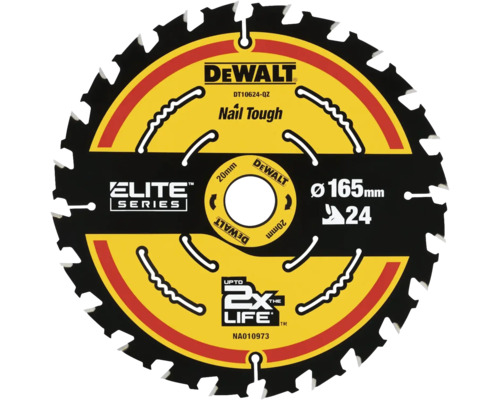 Lamă de ferăstrău DeWalt cu diametrul de 165 mm și 24 de dinți