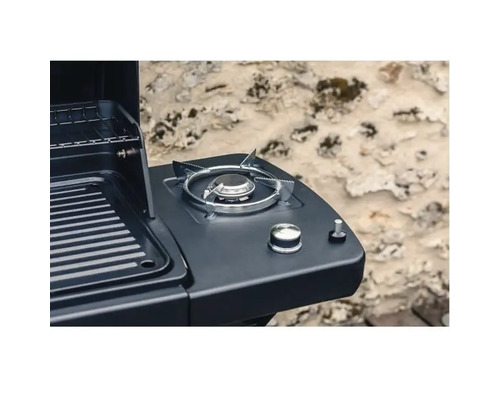Imagine detaliată a unui grătar cu gaz cu arzător lateral