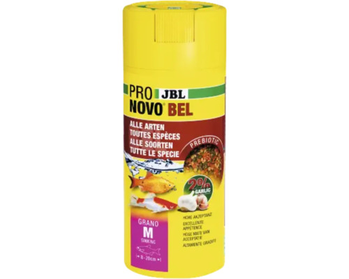 Hrană pești acvariu JBL ProNovo Bel Grano M 250 ml Click JBL Pro Novo Bel hrană pentru pești, pentru toate tipurile de pești
