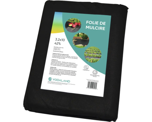 Folie de mulcire Vodaland 10x3,2 m 42 g/mp negru