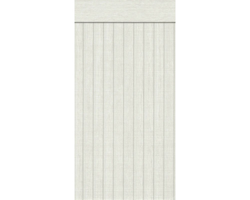 Bordură decorativă 39744-3 Wood panel alb-gri 5 m x 106 cm Panou de perete alb, cu nervuri verticale