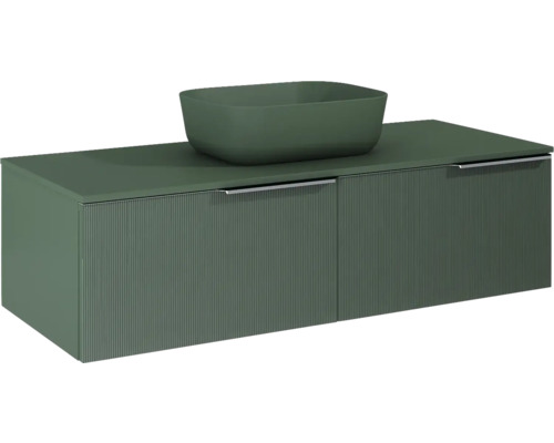 Dulap bază lavoar Jungborn NONUS, 2 sertare, PAL, 120 cm, verde mat