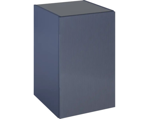 Dulap bază lavoar baie suspendat Jungborn NONUS 40 cm PAL albastru navy mat 1 ușă Măsuță laterală cubică cu suprafață canelată