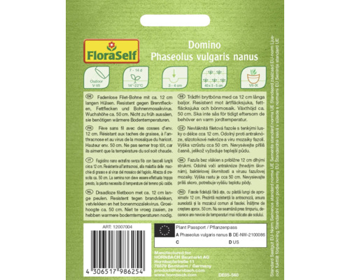 Ambalaj de fasole pitică Domino marca FloraSelf