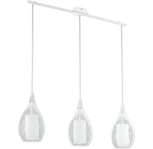 Lumină suspendată cu trei abajururi în formă de picătură
