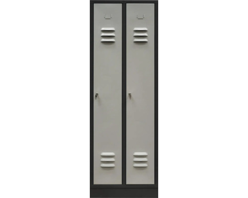 Fișet metalic FAM MD34 600x450x1800 mm, cu 2 uși 1 poliță și bară de haine Dulap dublu cu chei pentru depozitare