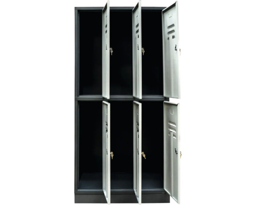 Dulap cu încuietoare cu opt compartimente deschise