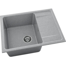 Chiuvetă bucătărie granixit cu o cuvă FAT Avangard 238 65x49 cm, cu picurător, reversibilă, Platina
