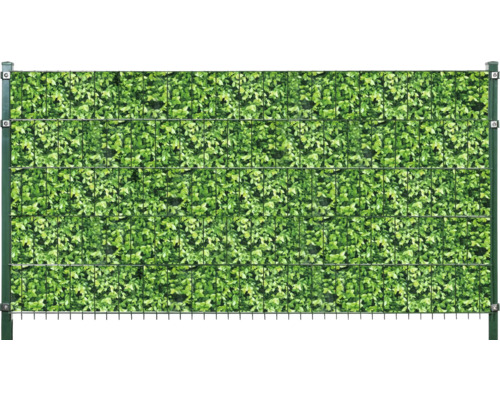 Gard din plasă dublă cu protecție vizuală din frunze artificiale