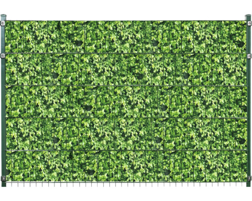 Gard din plasă dublă cu protecție pentru intimitate cu frunze