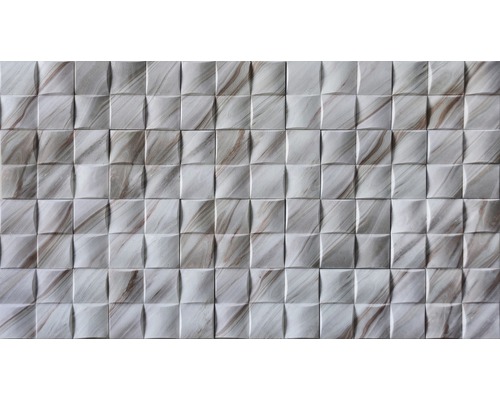 Placaj mural Beton geometric print alb 24x36 cm Placă decorativă cu structură pătrată tridimensională și aspect de marmură.