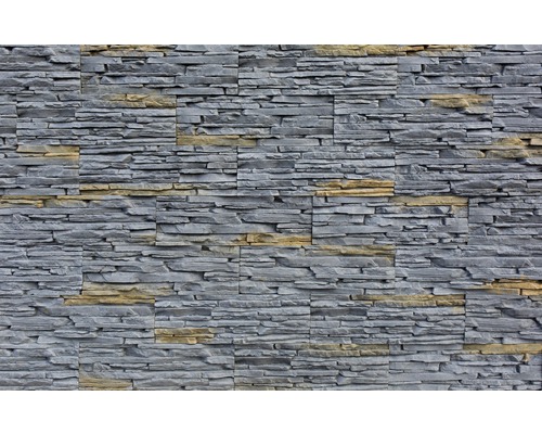 Placaj mural Ferrano S Concrete antracit 12x37 cm Placare perete din piatră naturală cu aspect stratificat