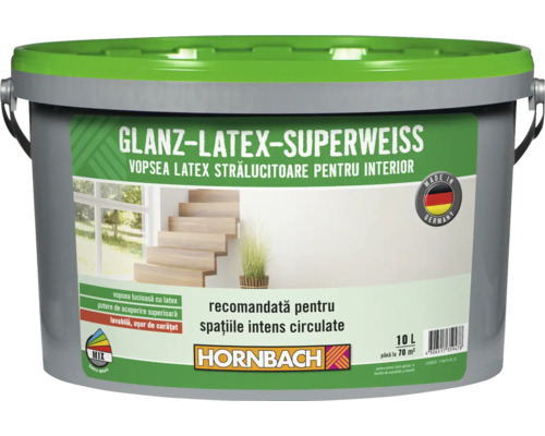 Vopsea pe bază de latex Glanzlatex Superweiss albă 10 l