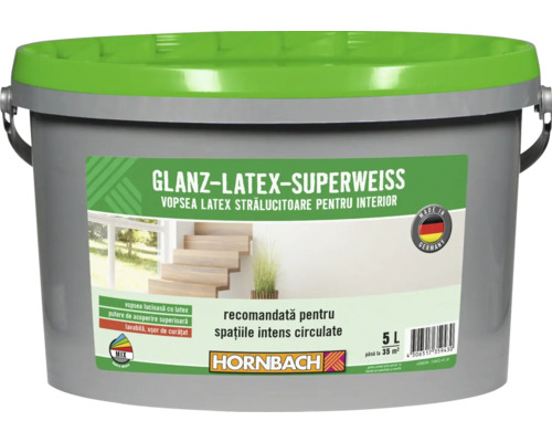 Vopsea pe bază de latex Glanzlatex Superweiss 5 l
