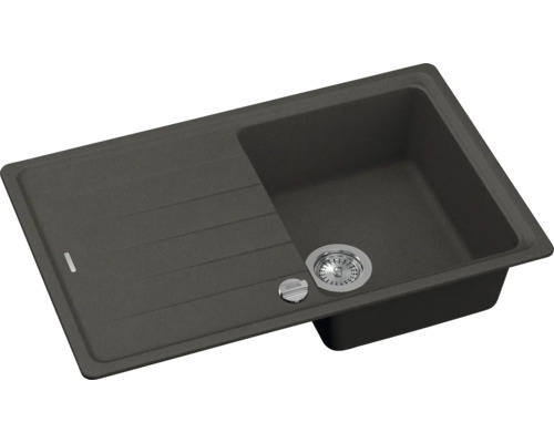 Chiuvetă din material compozit cu zonă de scurgere și set de scurgere