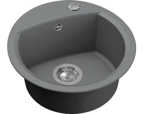 Chiuvetă rotundă din material compozit cu armătură de scurgere