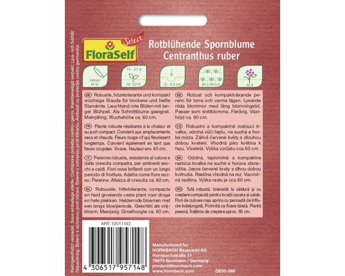 Pachet de semințe de Centranthus ruber cu flori roșii