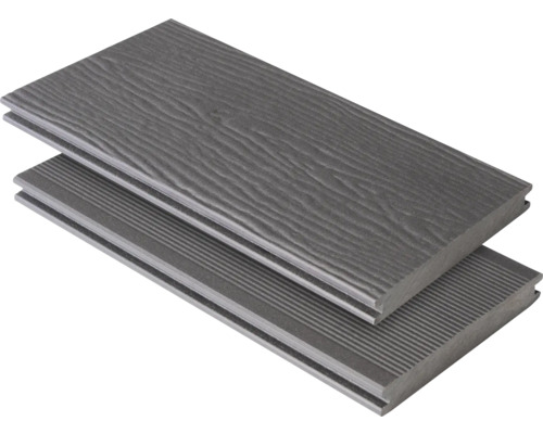 Două scânduri de terasă gri din material compozit