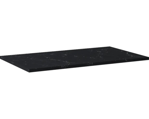 Blat lavoar baie marmură compactă Marquina negru mat 80,6x46 cm Jungborn Blat de lucru negru cu marmorare