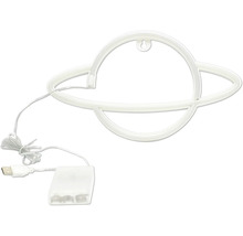 Lumină decorativă LED în formă de Saturn cu port USB și cutie pentru baterii