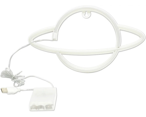 Lumină decorativă LED în formă de Saturn cu port USB și cutie pentru baterii