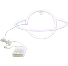 Lampă neon planetă cu cutie pentru baterii și conexiune USB