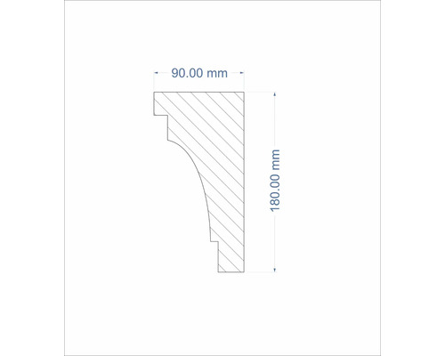 Dimensiunile unui element decorativ: 90 milimetri lățime și 180 milimetri înălțime