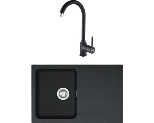 Pachet chiuvetă bucătărie tectonite 1 cuvă Franke OID 611 50x78 cm negru ,incl. baterie Pola Chiuvetă de bucătărie cu picurător și baterie de bucătărie