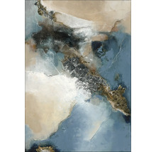 Tablou pictat manual Blue-Brown-Gold III 70x100 cm