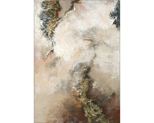 Tablou pictat manual Brown-Silver-Gold l 70x100 cm