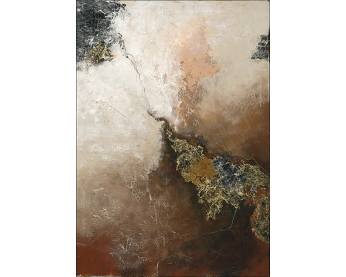 Tablou pictat manual Brown-Silver-Gold Il 70x100 cm