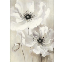 Tablou pictat manual Black-White Colored Flowers II 70x100 cm