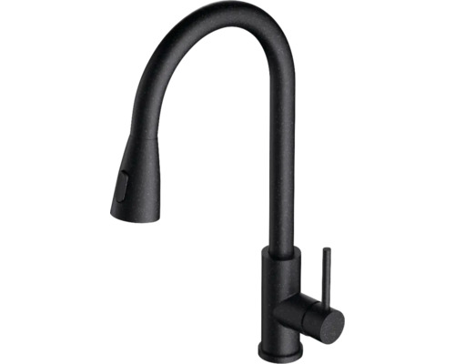 Baterie de bucătărie neagră cu pulverizator extractibil