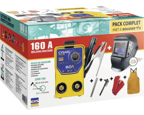 Set complet aparat de sudură cu aparat de sudură, cască de sudură, electrozi, perie, mănuși și șorț