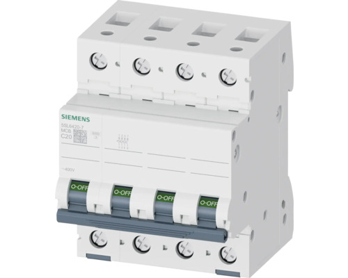 Întreruptor automat Siemens MCB 4P 6A 6kA, curbă C | HORNBACH