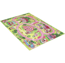 Covor de joacă cu model de străzi, circ, case și animale