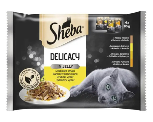 Sheba Delicacy hrană pentru pisici în jeleu, 4 bucăți x 85 grame