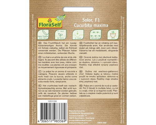 Pachet de semințe Solor F1 Cucurbita maxima