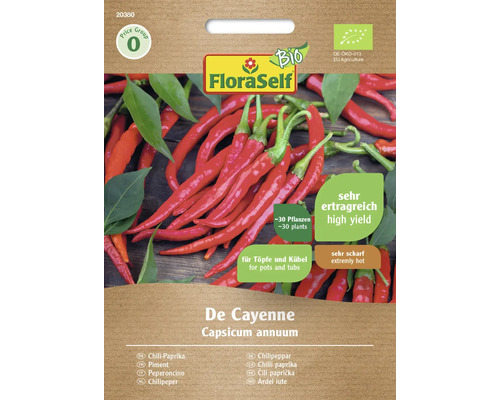 Bio Semințe legume FloraSelf Bio ardei iute de Cayenne