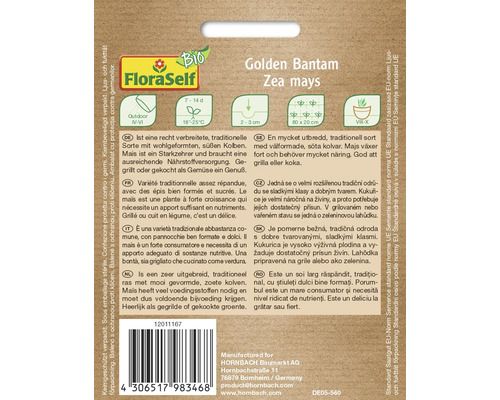 Pachet semințe porumb FloraSelf Golden Bantam
