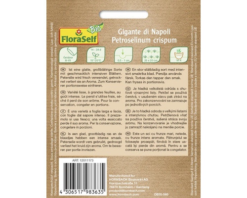 Pachet de semințe de pătrunjel FloraSelf Gigante di Napoli