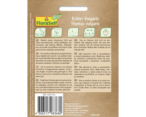 Pachet de semințe de cimbru comun