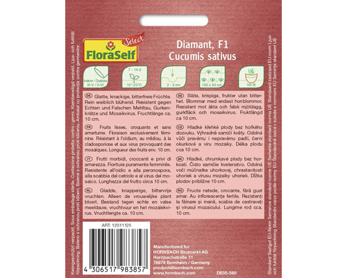 Pachet de semințe de castraveți Diamant F1