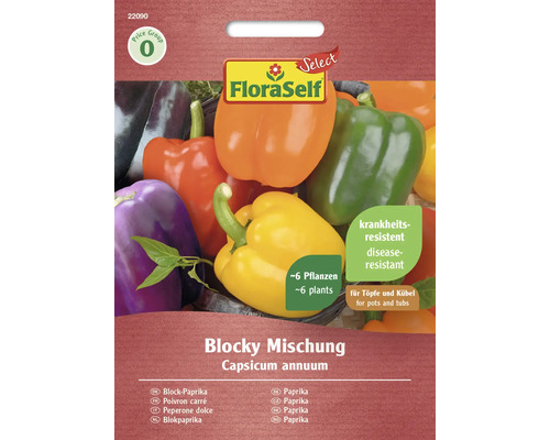 Semințe legume FloraSelf Select ardei gras Blocky F1 mix