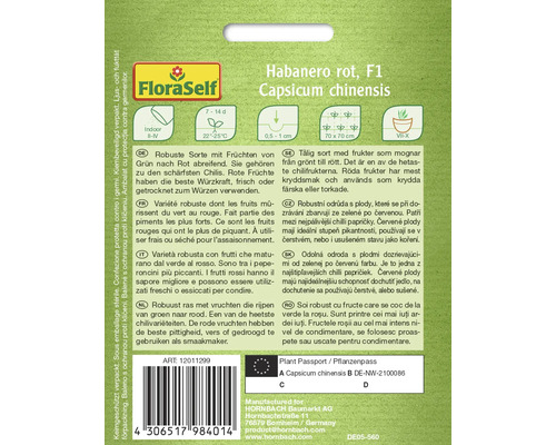 Habanero roșu F1 Capsicum chinensis pachet de semințe