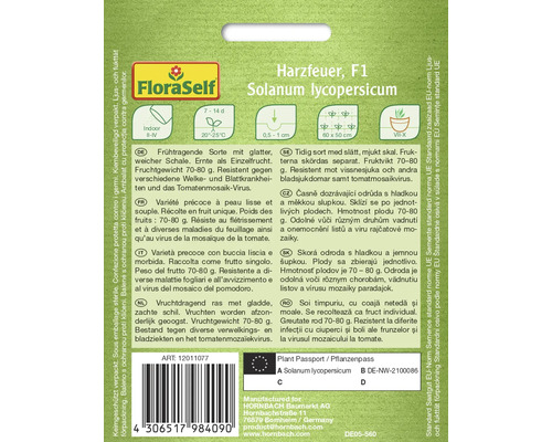 Ambalaj semințe de tomate Harzfeuer F1 Solanum lycopersicum