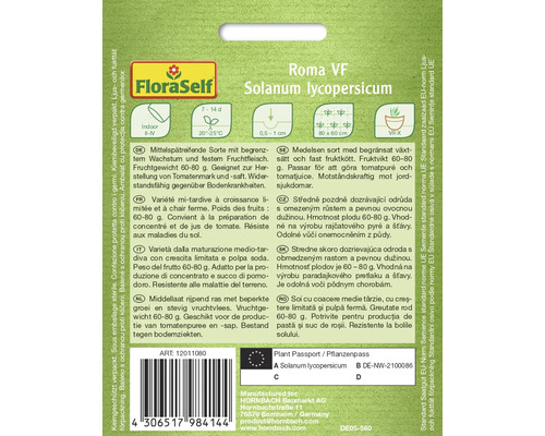 Pachet semințe de tomate FloraSelf Roma VF